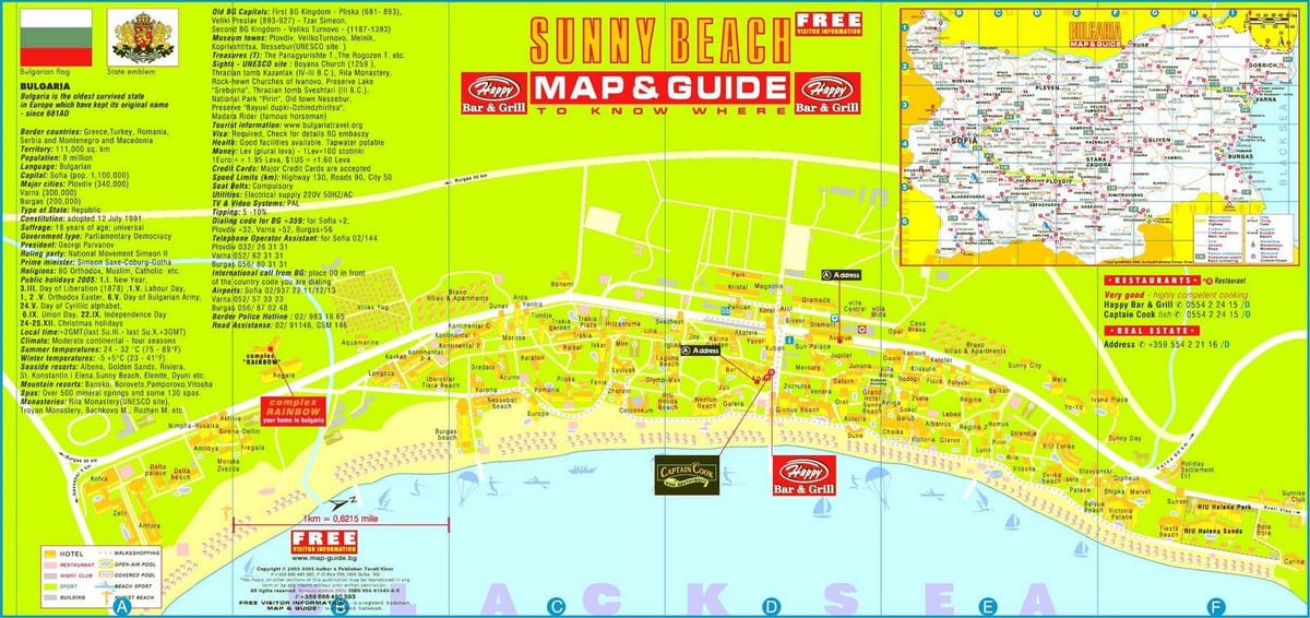 นักท่องเที่ยวหน่อยบนแผนที่ของเทศชายหาดบัลแกเรีย name