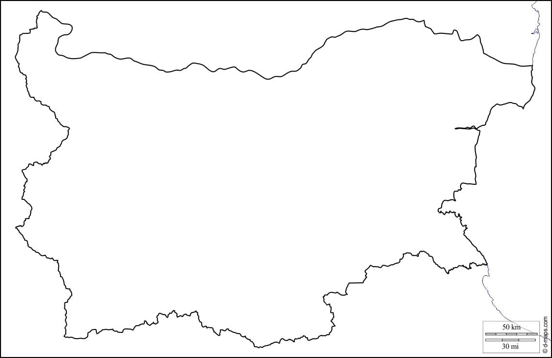 แผนที่ของบัลแกเรียนแผนที่เส้น